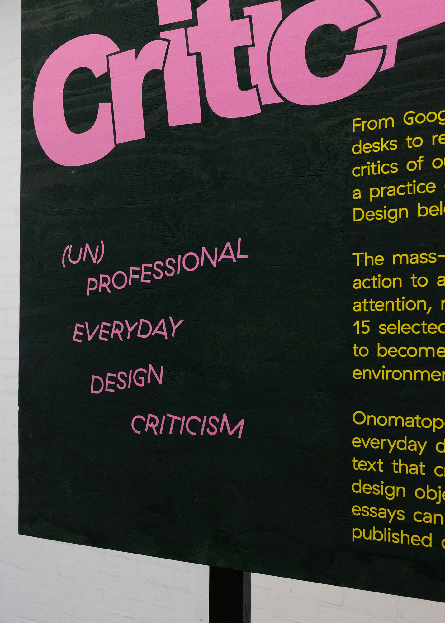 Detail of the exhibition display of CriticALL